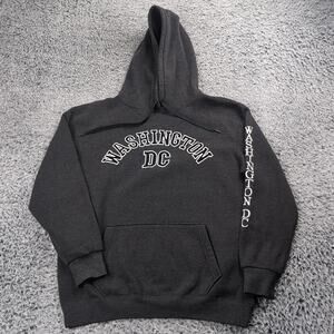 Washington DC Sweater Adult Medium Gray Destination Fleece Hoodie Embroidered